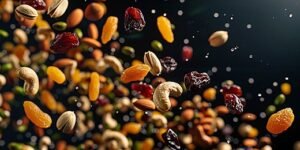 a bunch of nuts and dry fruits